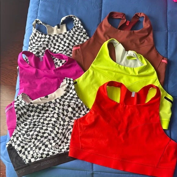 Lot of 6 Brooks Running 3 Pocket Sports Bra Sz 36DD/38DD! - Picture 1 of 13